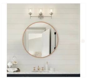 Hampton Bay Ayelen 22 in. 3-Light Brushed Nickel Modern Bathroom Vanity Light - New