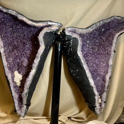 Amethyst Wings on Metal Stand