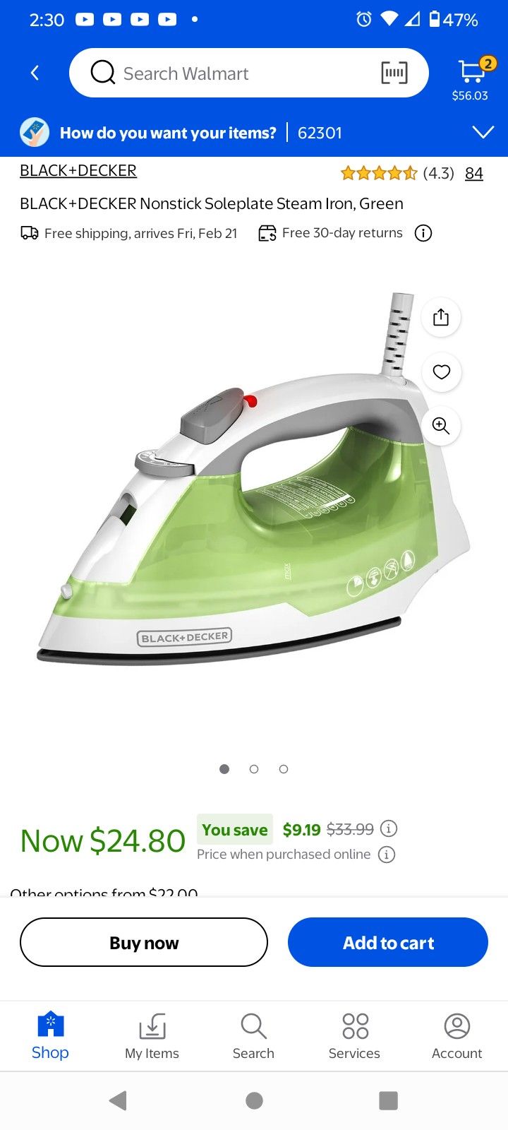 Black N Decker Steam Iron