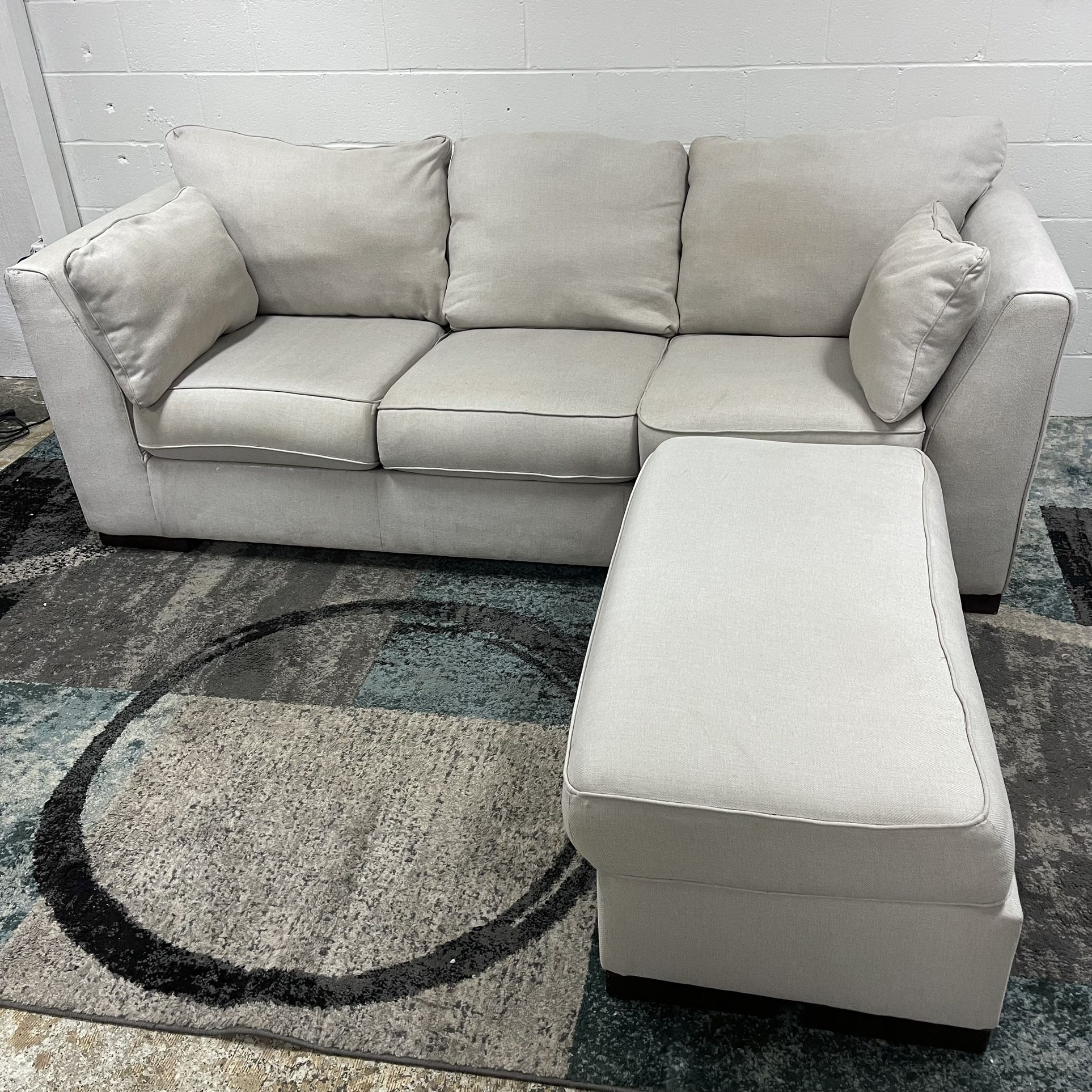 Gray Sectional Free Delivery Sofa Couch Detachable Chaise