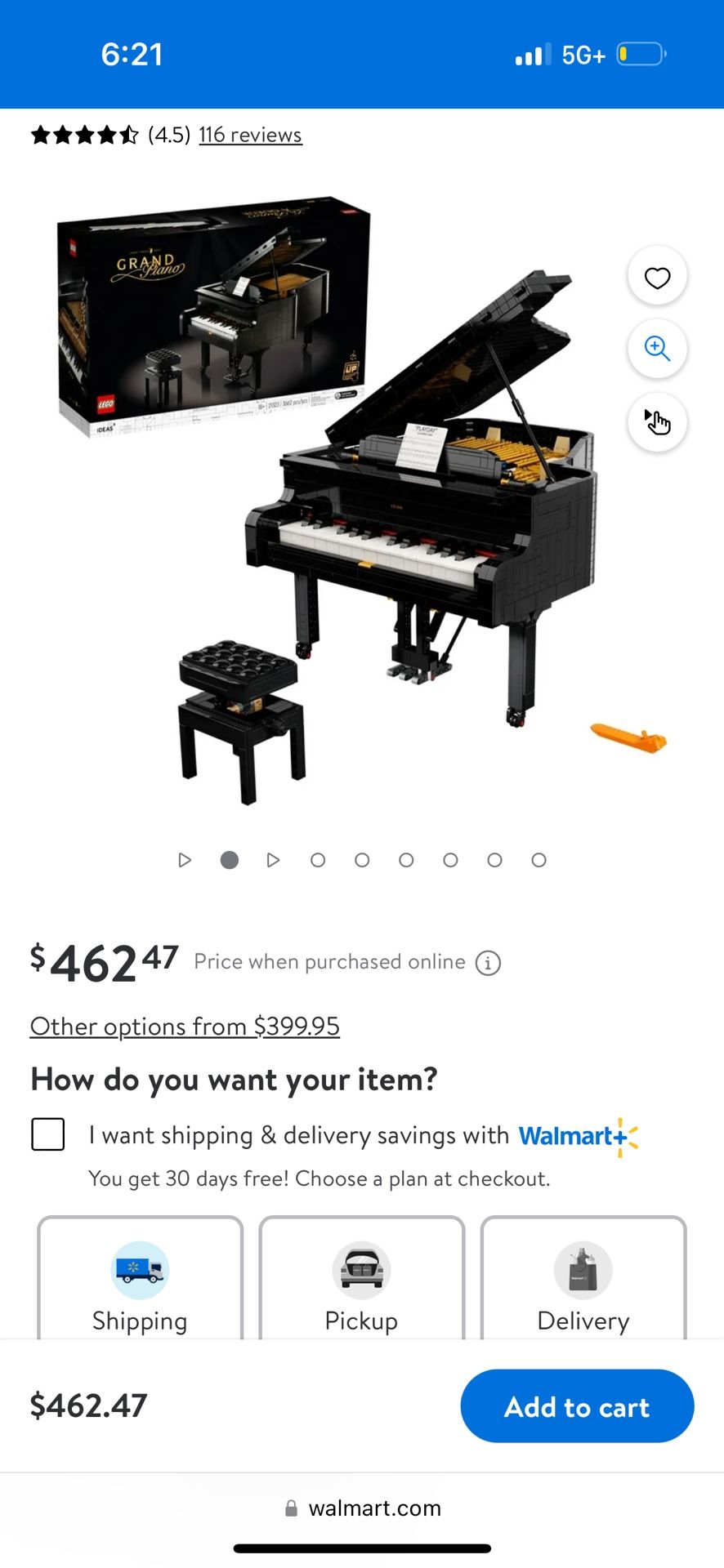 Lego Grand Piano AND sold Separate Acrylic Showing Case!