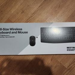 Full-size Wireless Keyboard Mouse Bundle USB Receiver PC Mac Windows Best Buy Laptop macbook Chrome