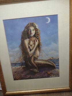 Beautiful framed picture of Mermaid & Baby New sealed