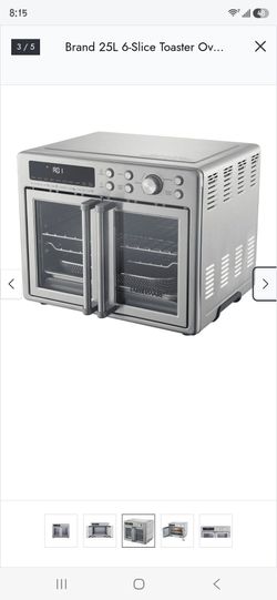 Farberware Brand 25L 6-Slice Toaster Oven with Air Fry, French Door