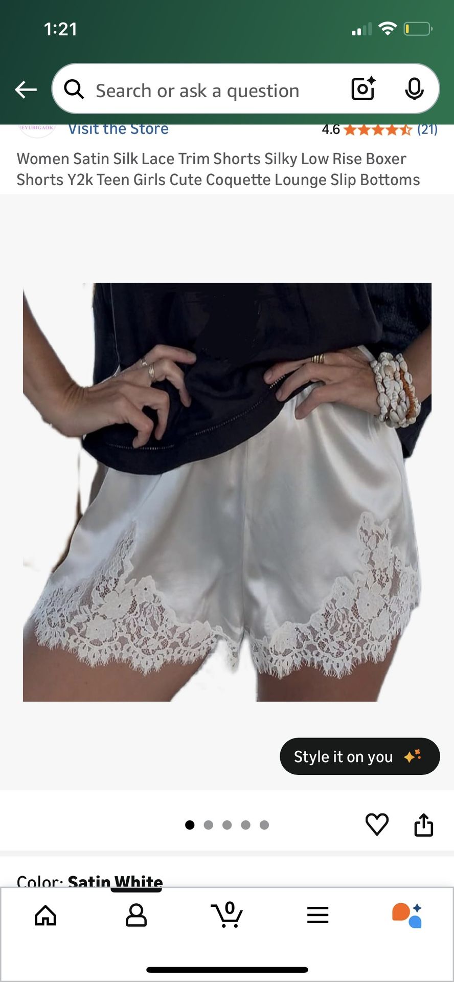 Silk Lace Trim Shorts