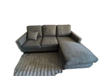 Gray Fabric Sectional Sofa with Chaise