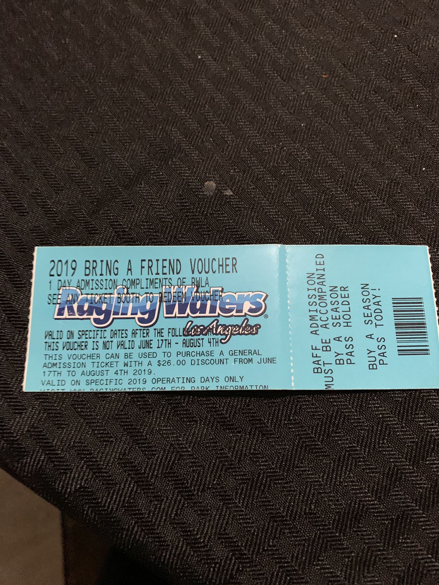 Raging waters ticket las day it’s on sartuday