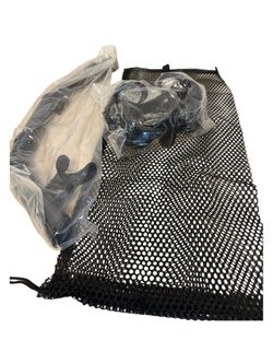 PIYAZI Snorkel Set Adults Diving Mask and Snorkel Tube Black with Mesh Bag