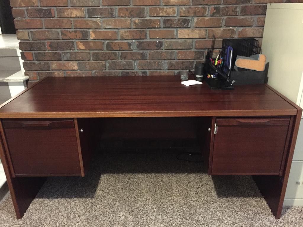 File cabinets and table