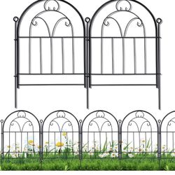 Garden Fence, 11ft(L) X 21in(H) 10 Pack Rustproof Metal No Dig Fence