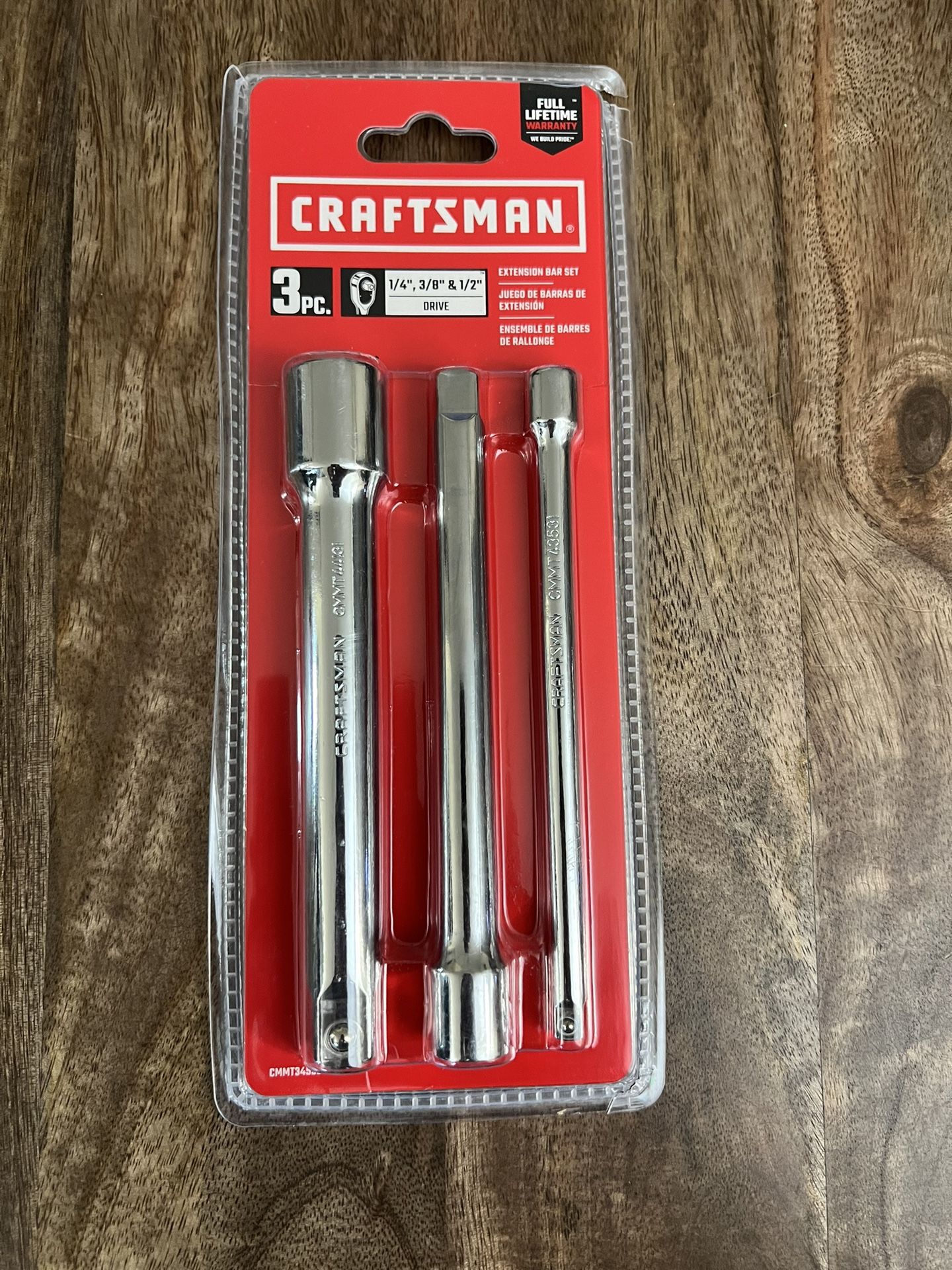Craftsman 3 Piece Extensions - 1/2 3/8 & 1/4 - For Sockets/ratchets - NEW