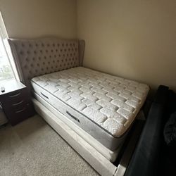 Queen Bed Frame With Sealy Mattress And Boxspring