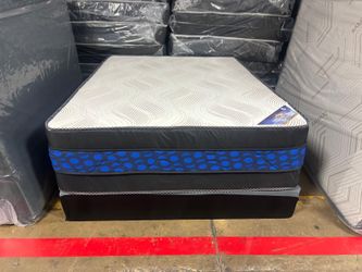 Queen Pillows Top - 14 To 16 Inch - With Free Box Spring - Same Day Delivery 