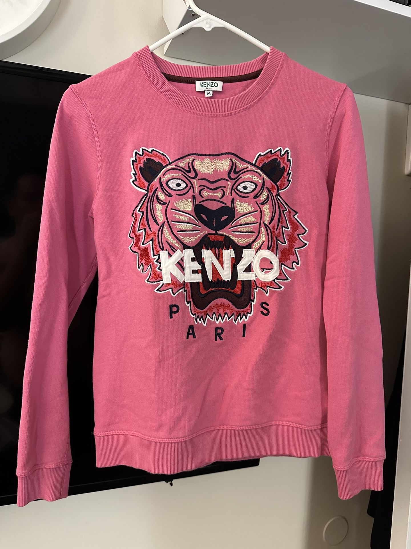 KENZO TIGER Pink Crewneck Sz Medium Womens