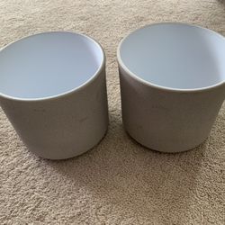 6” Grey White Ceramic Pots