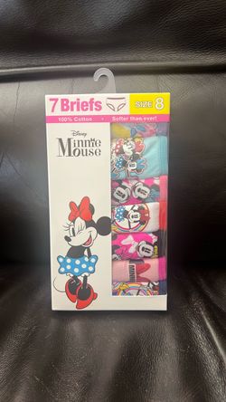 7 PR GIRLS DISNEY MINNIE MOUSE PANTIES BRIEFS UNDERWEAR SZ 8 NEW