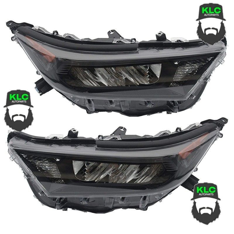 For 2019 2020 2021 Toyota RAV4 LE XLE Headlight Assembly LED with Black Housing Left Right Pair