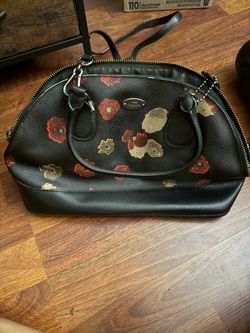 Coach Floral Print Satchel Handbag