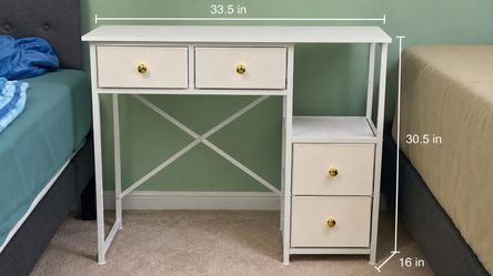 White student desk + Free desk Lamp