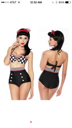 High waisted vintage bikini set