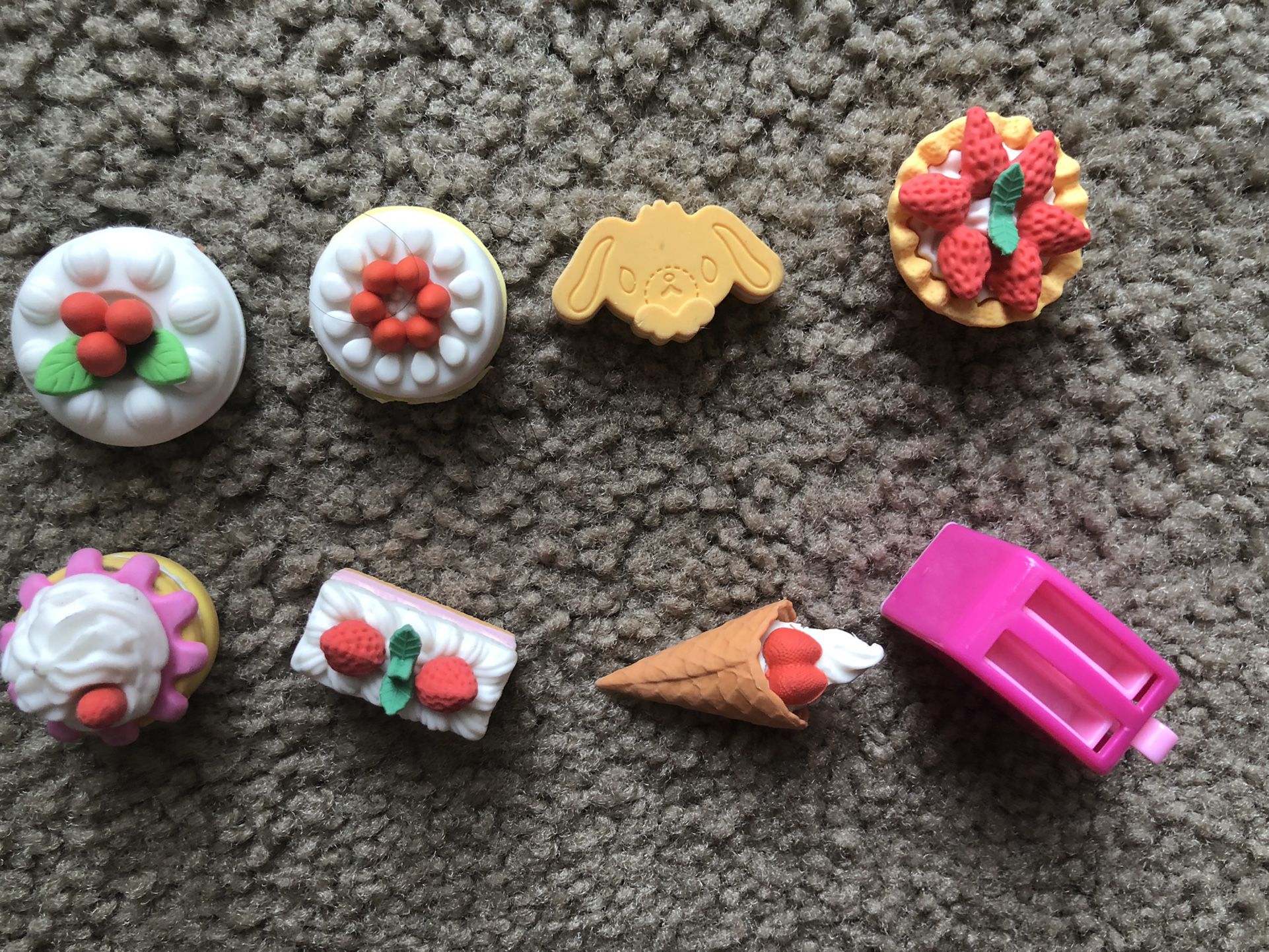 Cute Japanese Erasers + Toy Small Toaster 