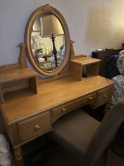 Vanity with chair