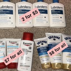 Lubriderm , Gold Bond , Eucerin Lotions 