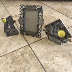 Vintage Tennis Frame and Memorabilia