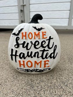 Home Sweet Haunted Home Halloween Pumpkin Decor