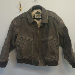 Vintage Boeing Bomber Brown Leather Jacket  Size XL Men’s Flight Aviator
