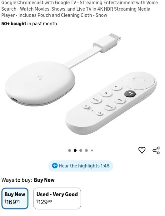 Google Chromecast with google tv