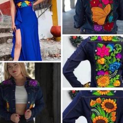 Beautiful Embroidered Denim Jackets -  Hermosas Chaquetas Bordadas