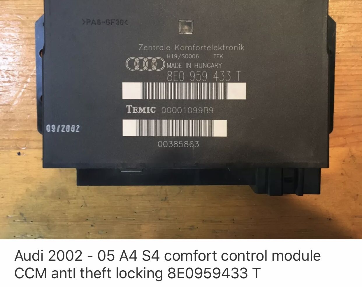 Audi 02-05 A4 S4 comfort control module