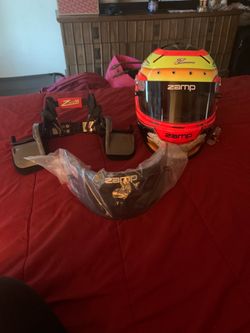 Zamp racing helmet/ head neck restraint