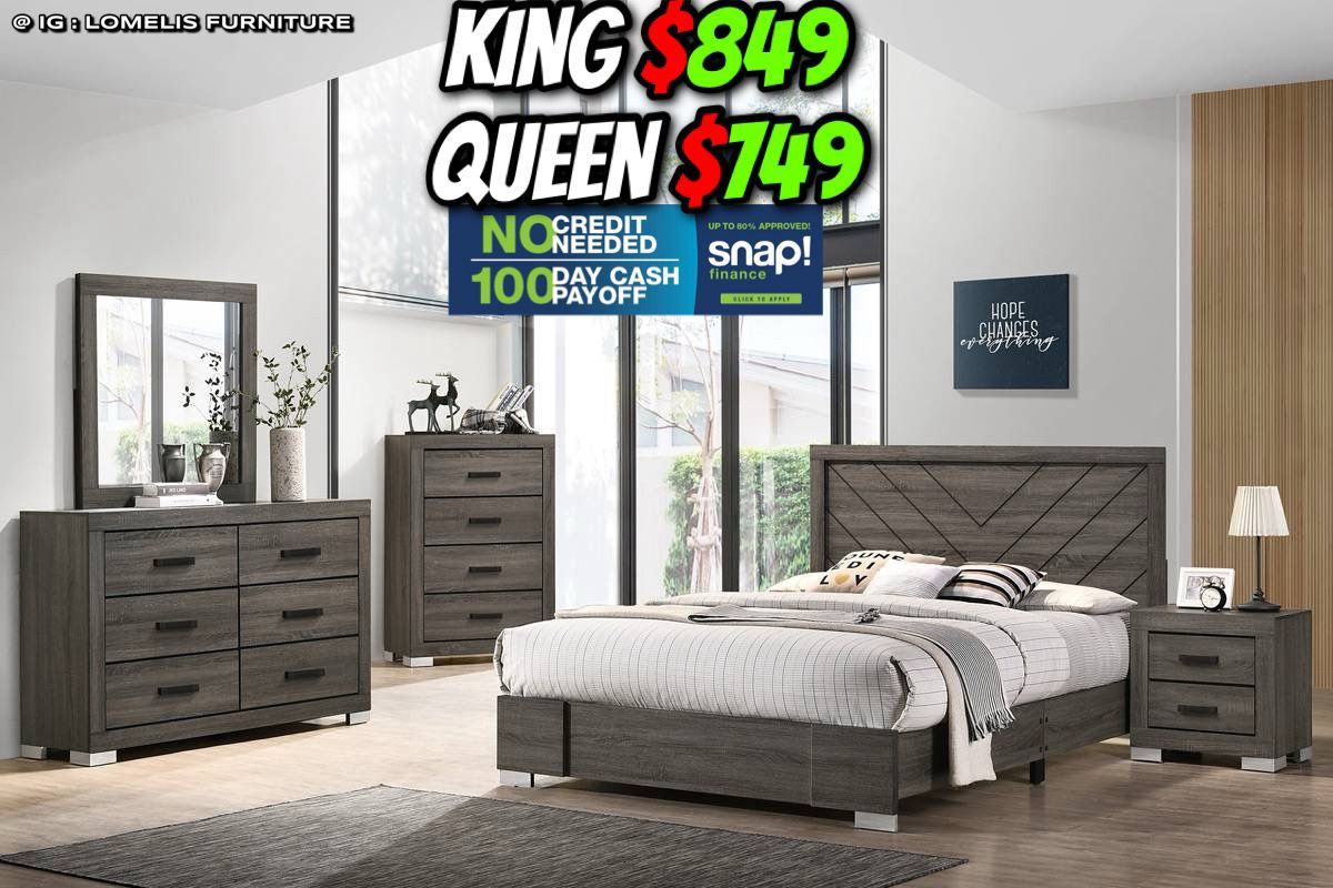 4pcs King Bedroom Set With Ortho Mattress Included 
