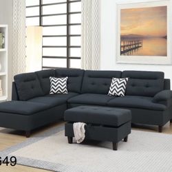 Sectional Sofa With Ottoman Storage 