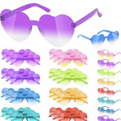 24 Pack Heart Sunglasses for Kids School, Valentines Day Party Favors Heart Glasses Bulk for Girls Boys Age 3-12, Birthday Goodie Bags Stuffers