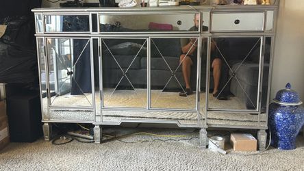 Mirrored  tv stand