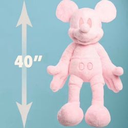 PINK MICKEY MOUSE JUMBO 40” PLUSH DOLL DISNEY CLASSIC HUGGABLE STUFFED PLUSH TOY