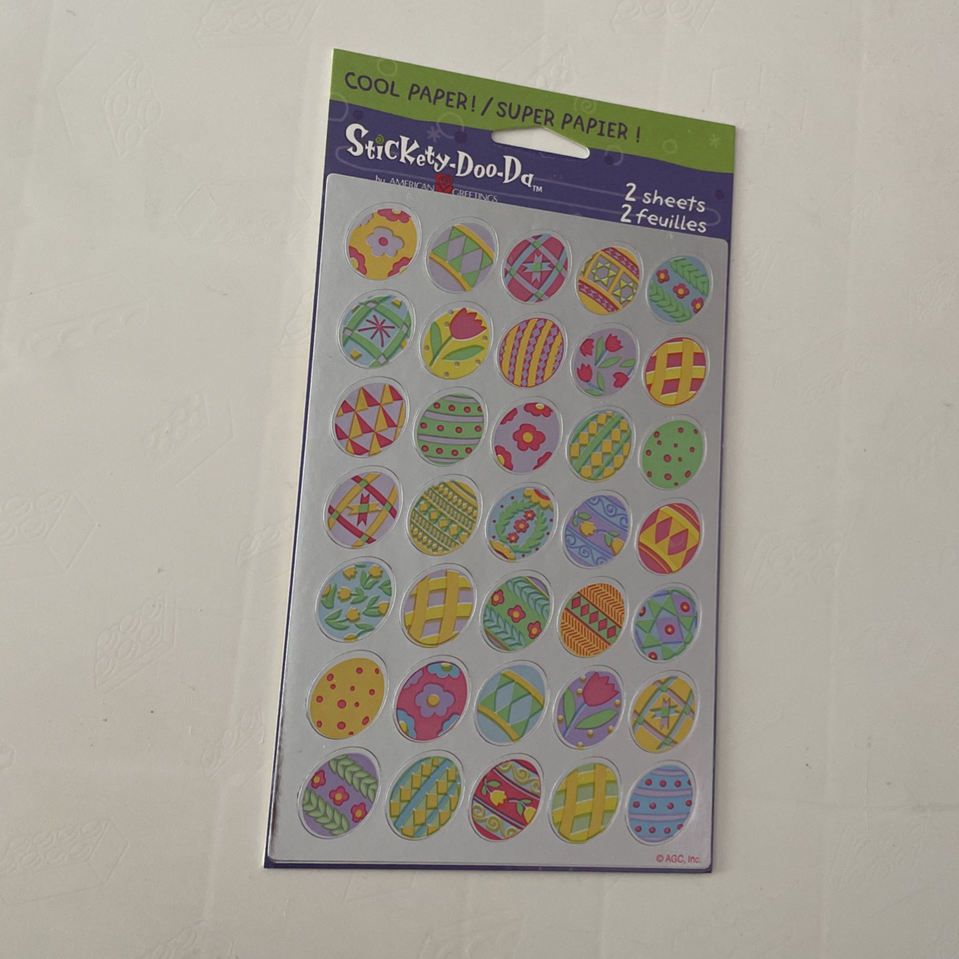 New vintage American Greetings Easter egg silver stickers Stickety Doo Da