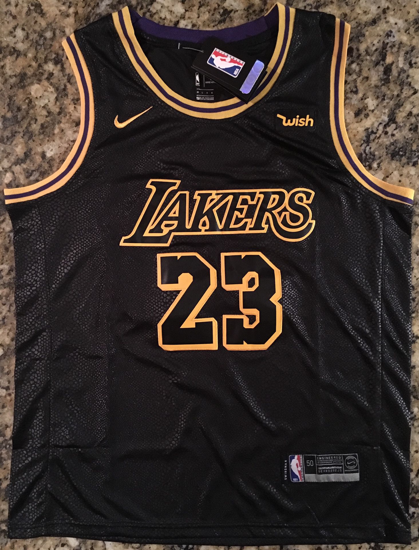 Lebron James LA Lakers #23 Jersey Black Mamba Swingman Sz-XXL