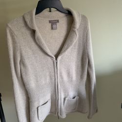 Women’s Zip up Sweater, Angora Mix, Kenar Size S