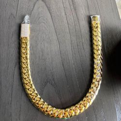 20mm Miami Cuban Link Gold Plated Chain Necklace 18k & 14k Diamond Iced Out Lock 