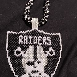 Raiders Glass Beaded Necklaces And Shield 