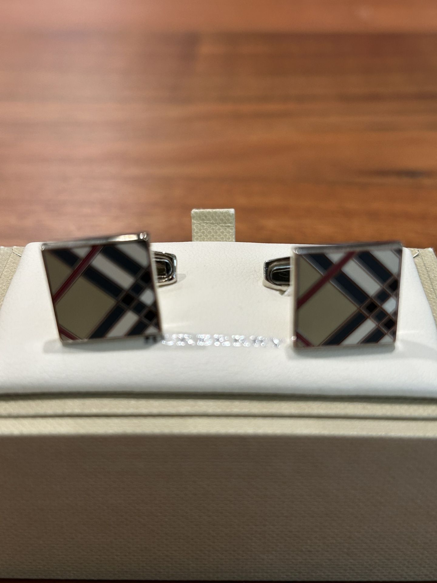 Mint New Burberry Sterling Silver Cufflinks