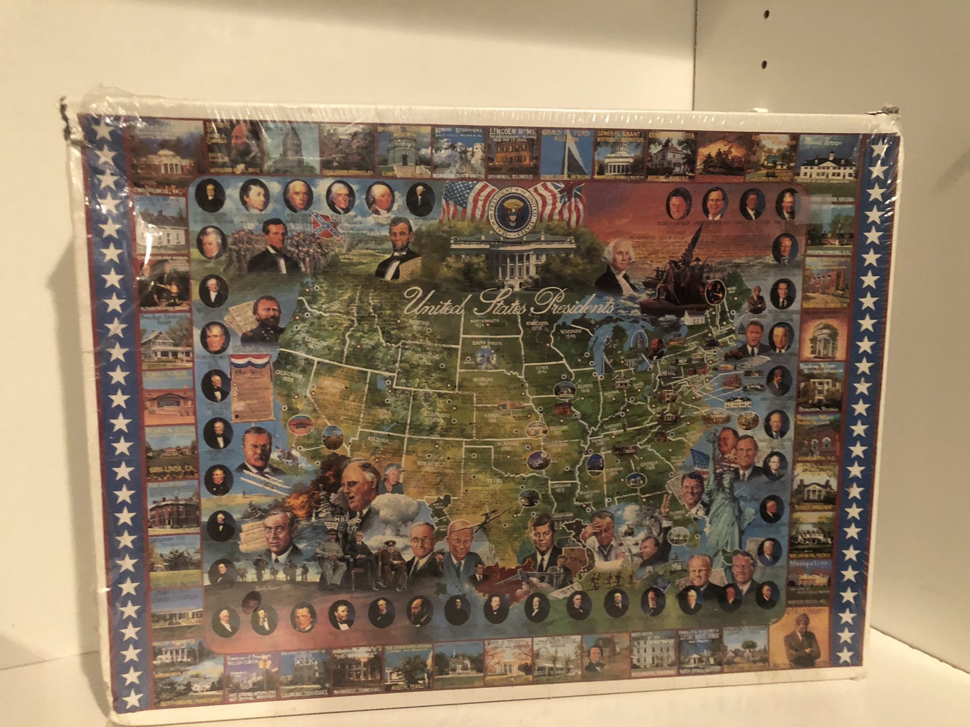 Puzzle - The United States of America’s President history 1,000 piece jigsaw puzzle - family game night NIB