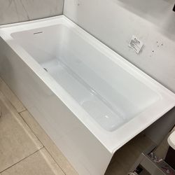 Alcove Tub, Left Drain 60” X 30” White, Acrylic, Available For Pick Up 