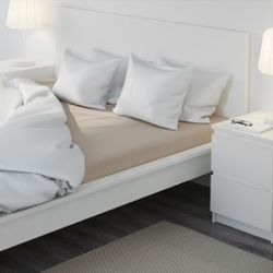 IKEA Malm Queen Bed + 2 Malm Nightstands + Mattress