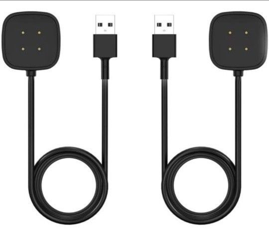 2 Pack Compatible with Fitbit Charger Cable, 3.3ft Replacement Charing for Fitbit Sense/Versa 4, Magnetic Base Fitbit Accessories, Portable USB Charge