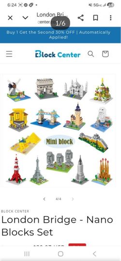 5 Famous London Tower Big Ben Bridge Paris Eiffel Tower Holland Windmill America Crysler Building Nano Mini Blocks Bricks Build Up Set